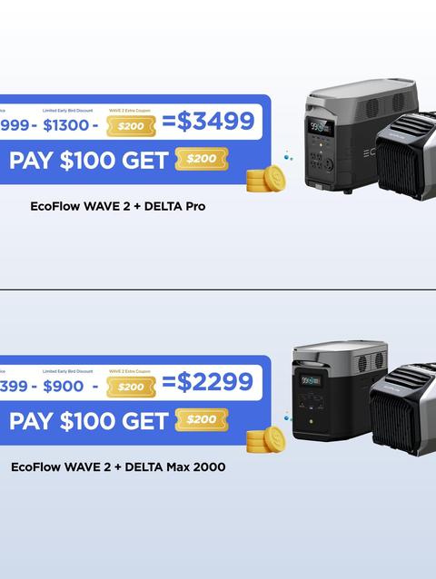 $200 EcoFlow WAVE 2 Extra Coupon Free shipping