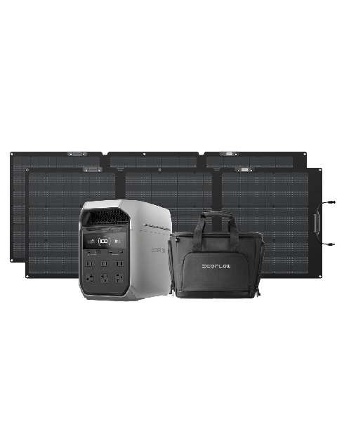 EcoFlow DELTA 3 Plus Portable Power Station + 2 x 220W Solar Panel + DELTA 3 Series Bag Best Seller