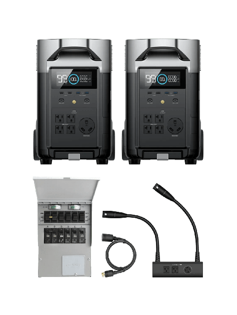 EcoFlow DELTA Pro*2 + Double Voltage Hub + Transfer Switch Best Price